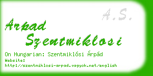 arpad szentmiklosi business card